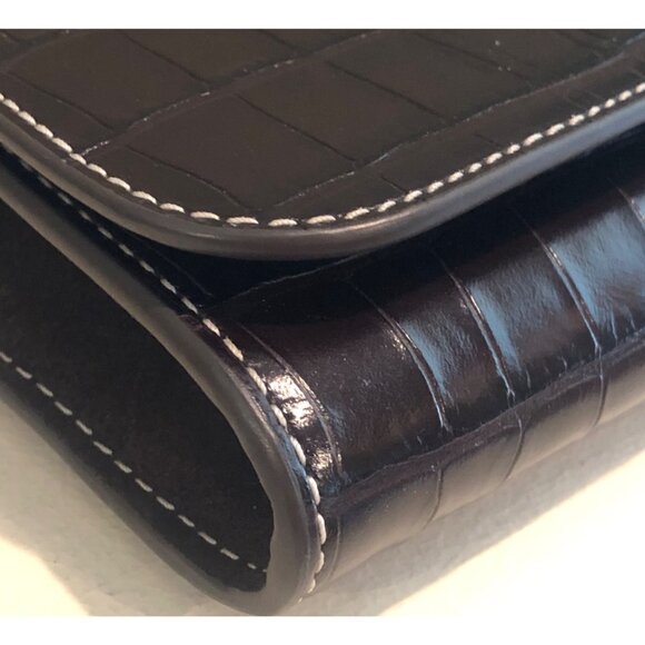 **SOLD**TORY BURCH Thea Embossed Web BROWN / Dark Mahogany Shoulder Crossbody - Picture 9 of 16